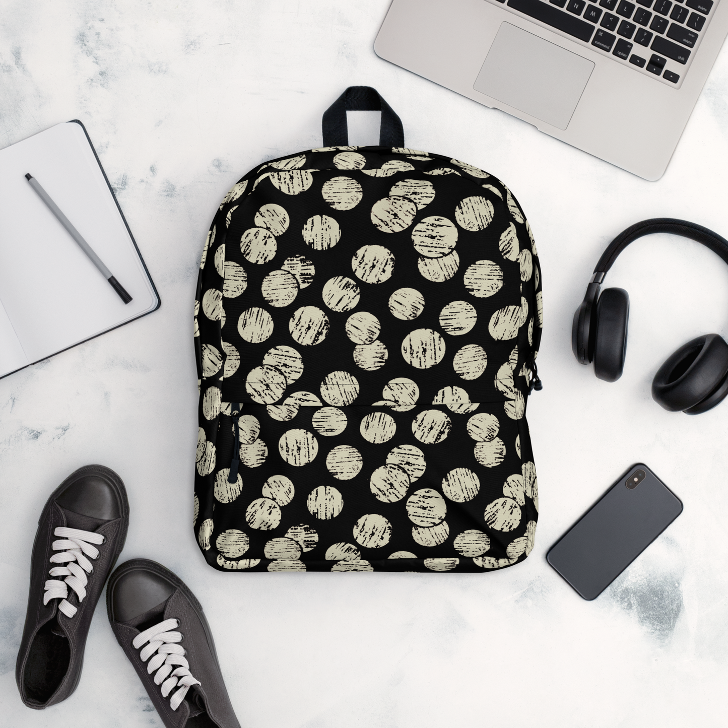 Vintage Dots Backpack - B+W