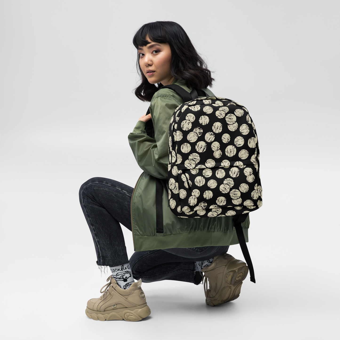 Vintage Dots Backpack - B+W