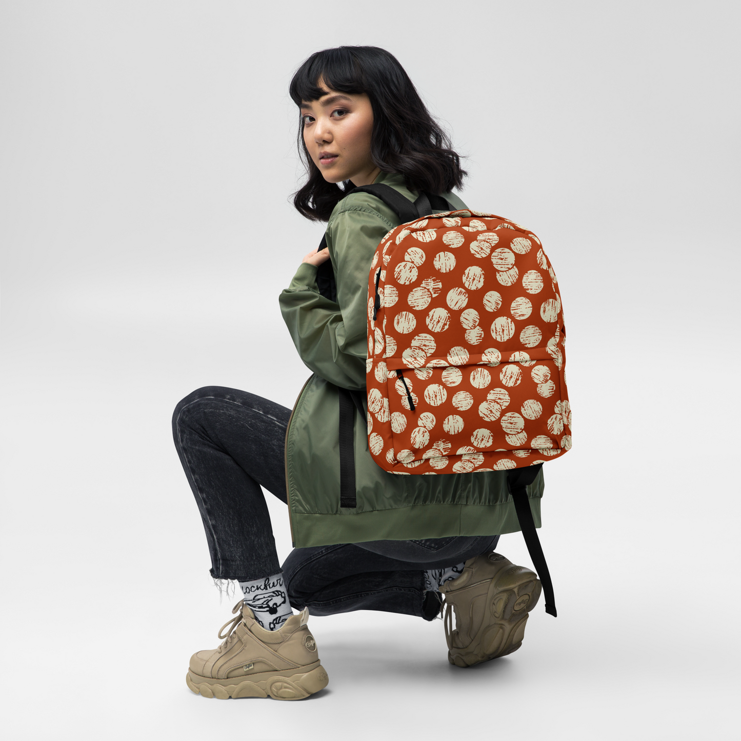 Vintage Dots Backpack - Red