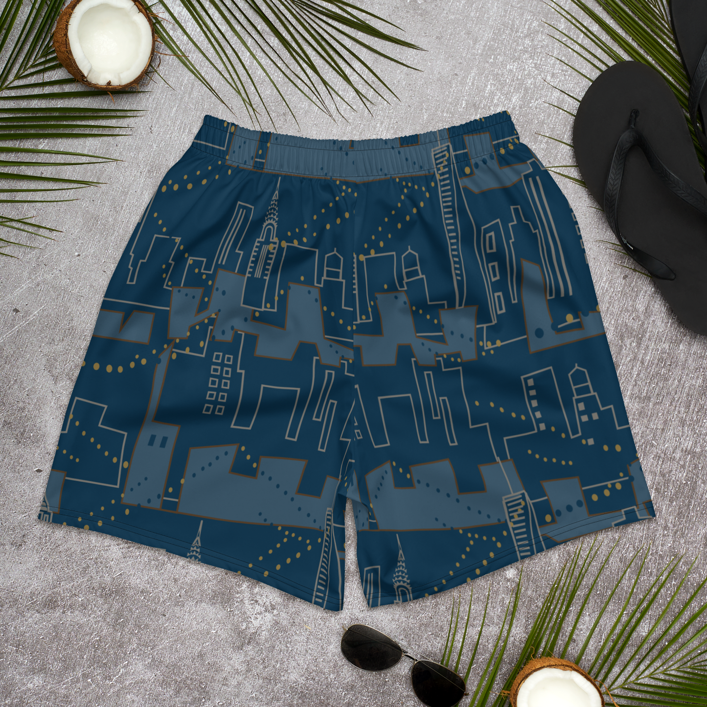 Night City Blue Recycled Athletic Shorts