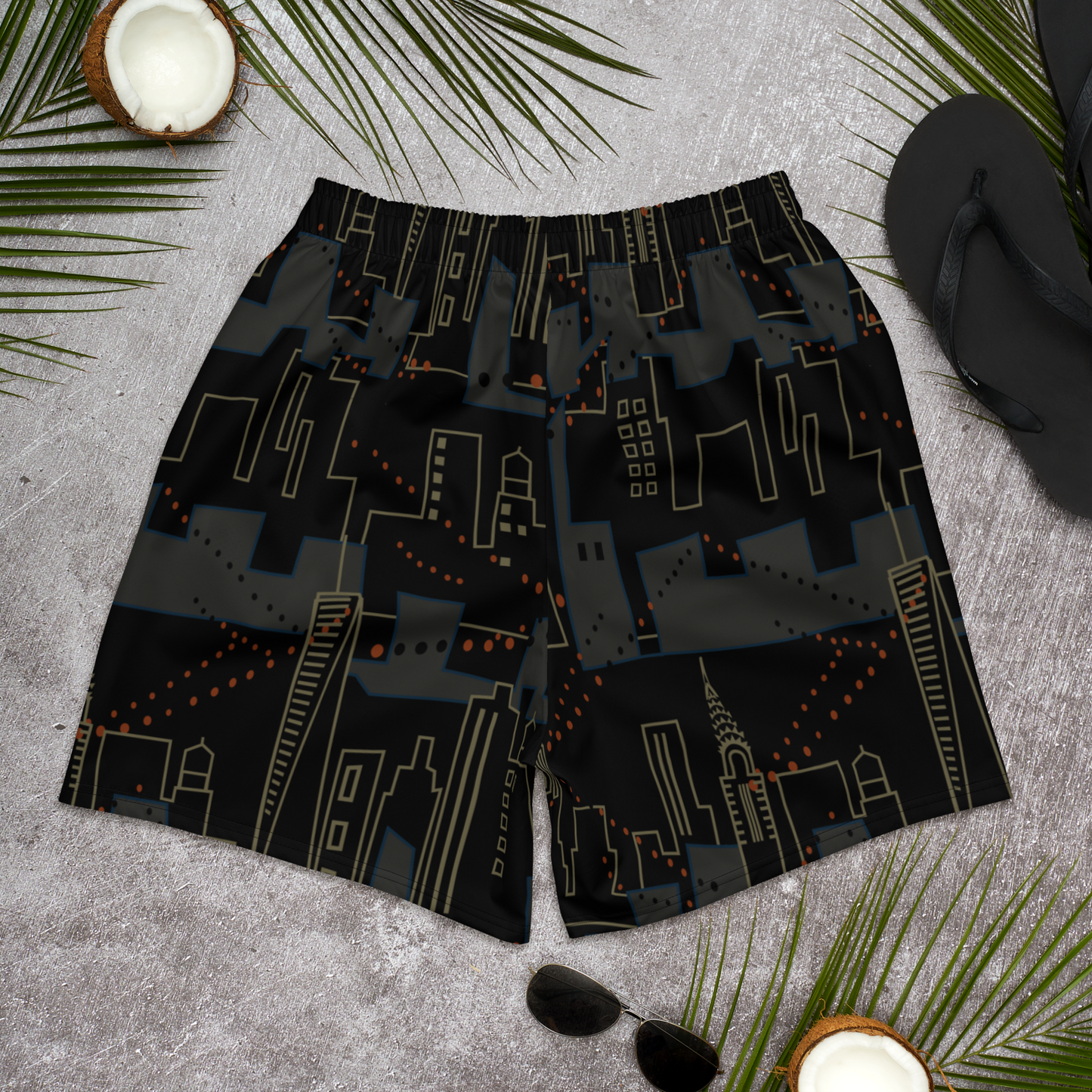 Night City Black Recycled Athletic Shorts