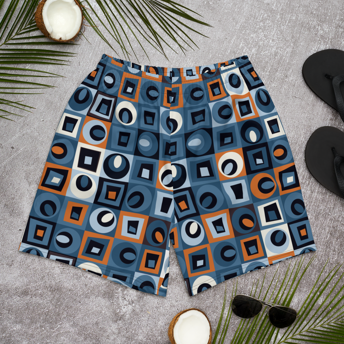 Mid Century Geo Modern Recycled Athletic Shorts
