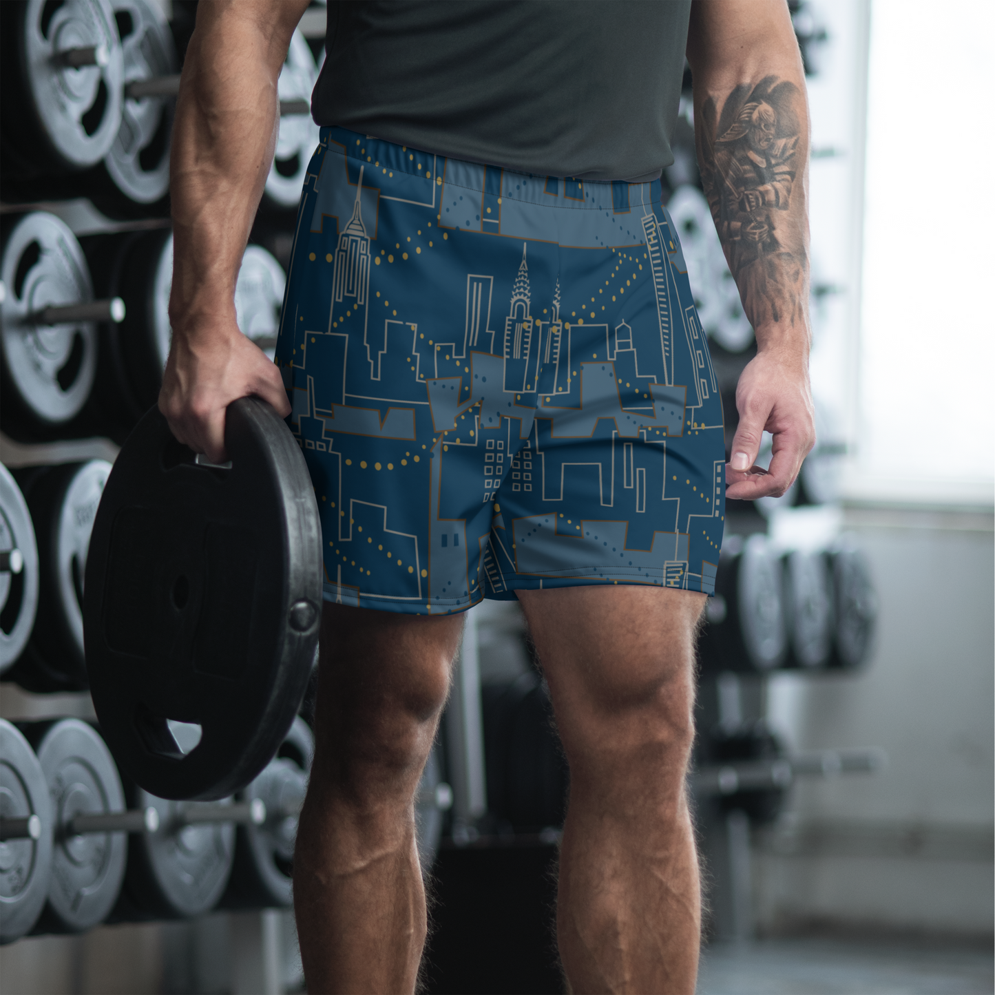 Night City Blue Recycled Athletic Shorts