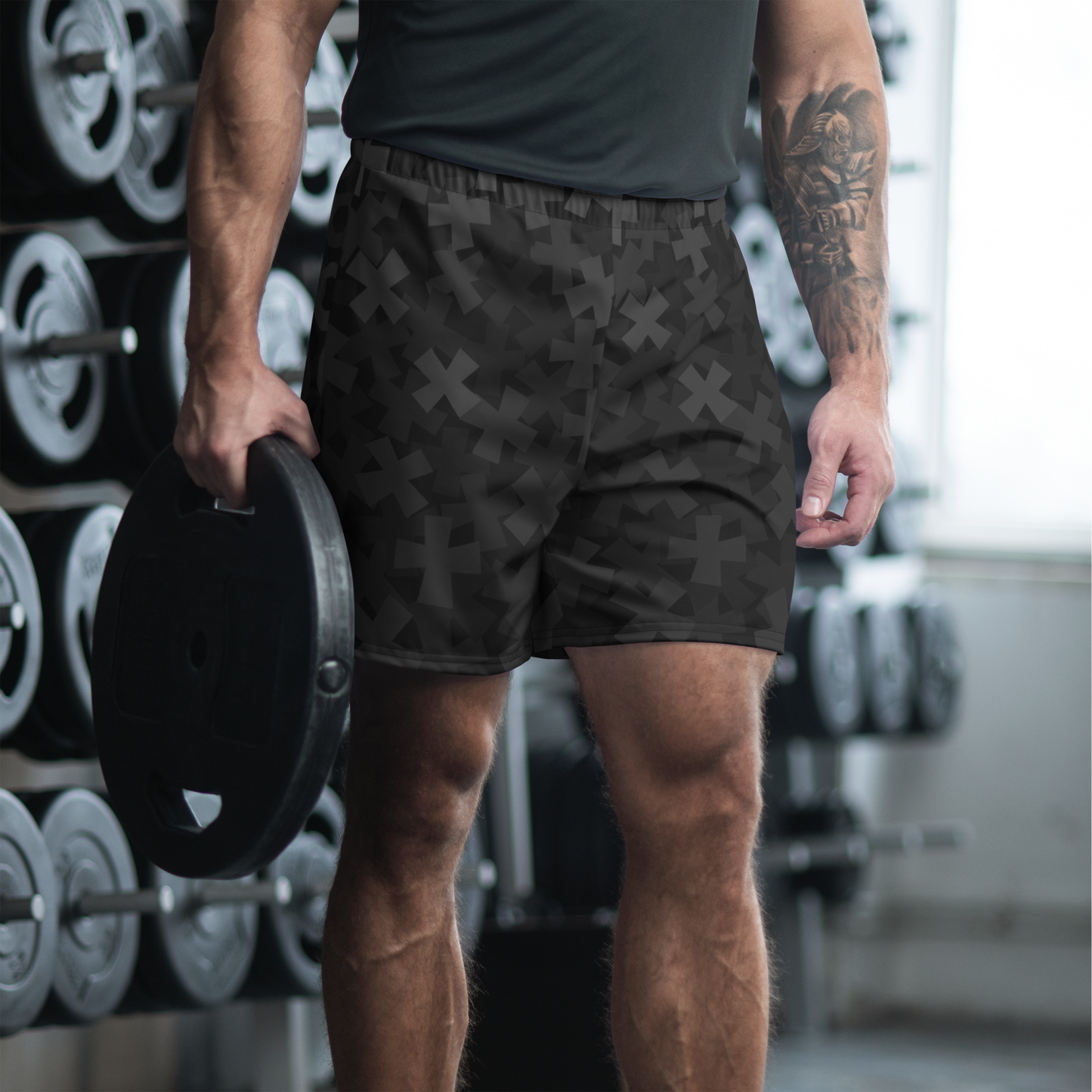 Tic Tac Toe Charcoal Recycled Athletic Shorts