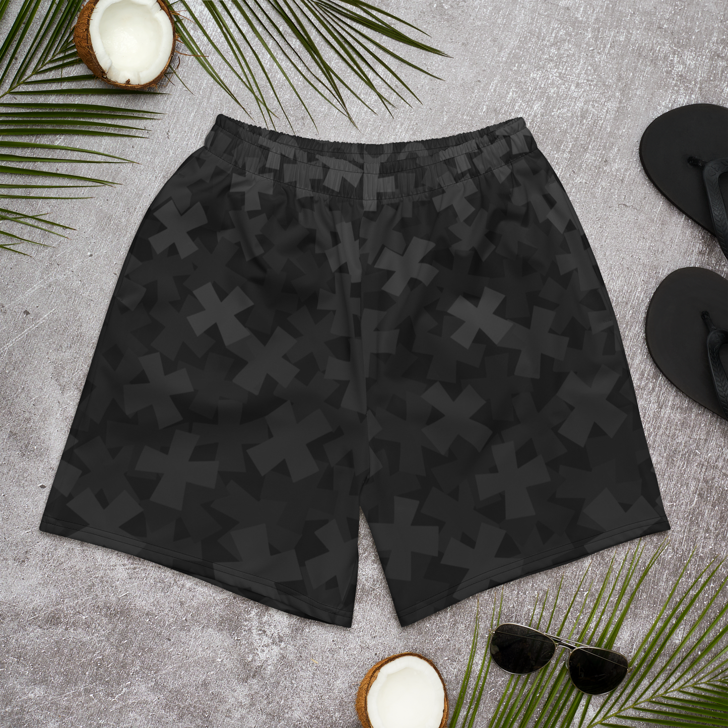 Tic Tac Toe Charcoal Recycled Athletic Shorts