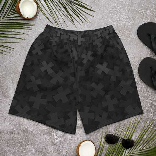 Tic Tac Toe  Charcoal Recycled Athletic Shorts