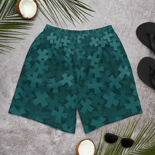 Tic Tac Toe Recycled Athletic Shorts - Jade