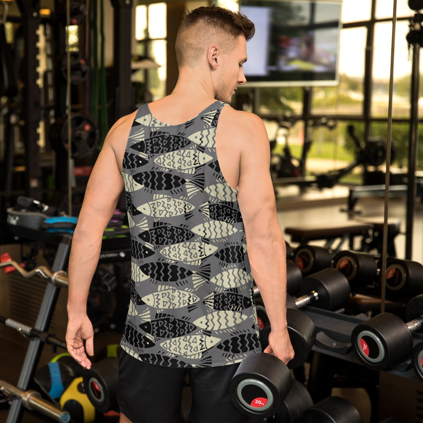 Fishing day Gray Unisex Tank Top