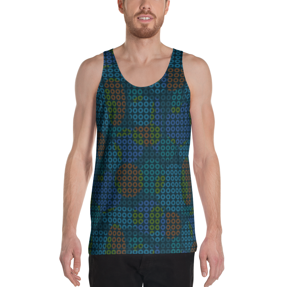 Ring Geo Blue Unisex Tank Top
