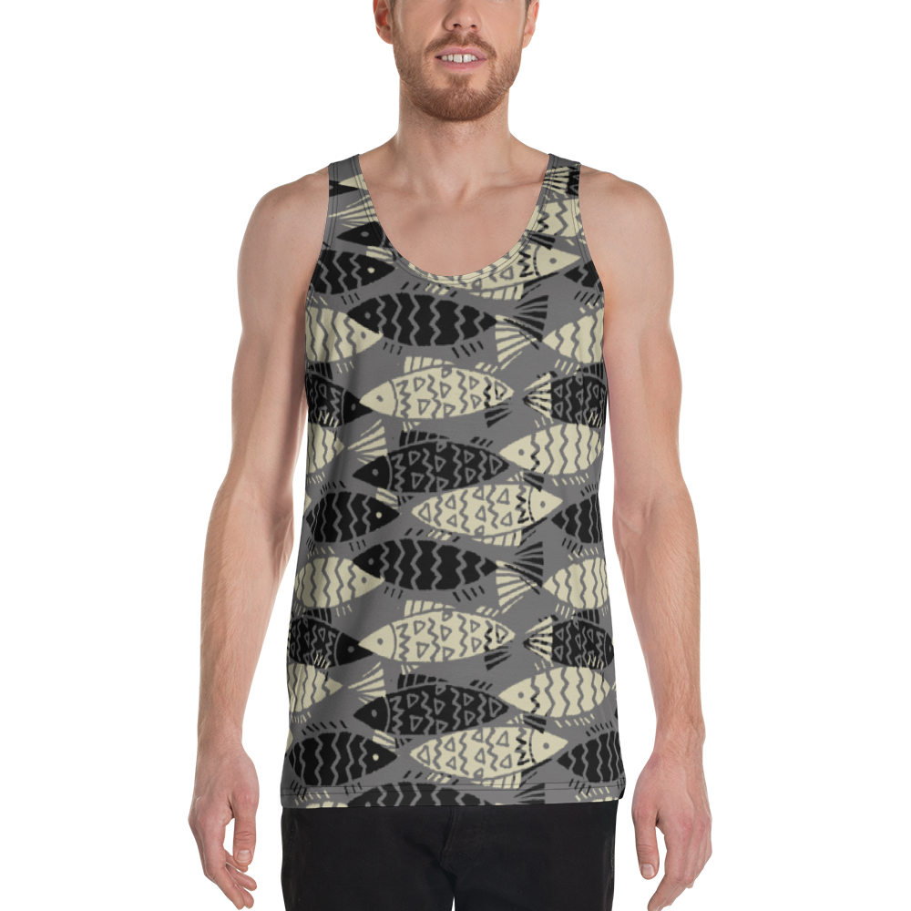 Fishing day Gray Unisex Tank Top