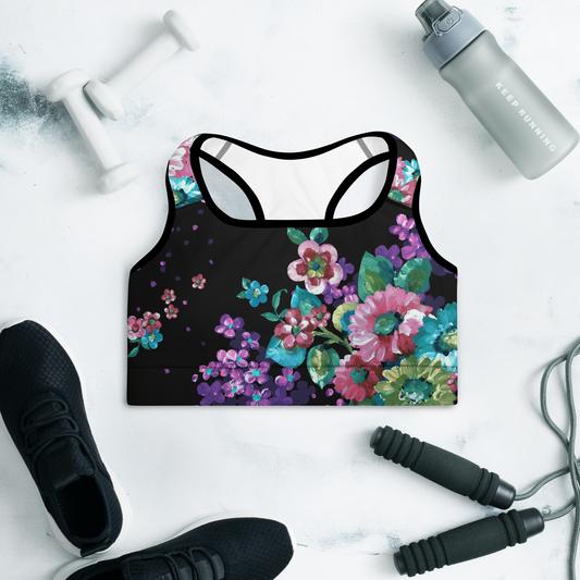 Padded Sports Bra - Spring Fever Navy