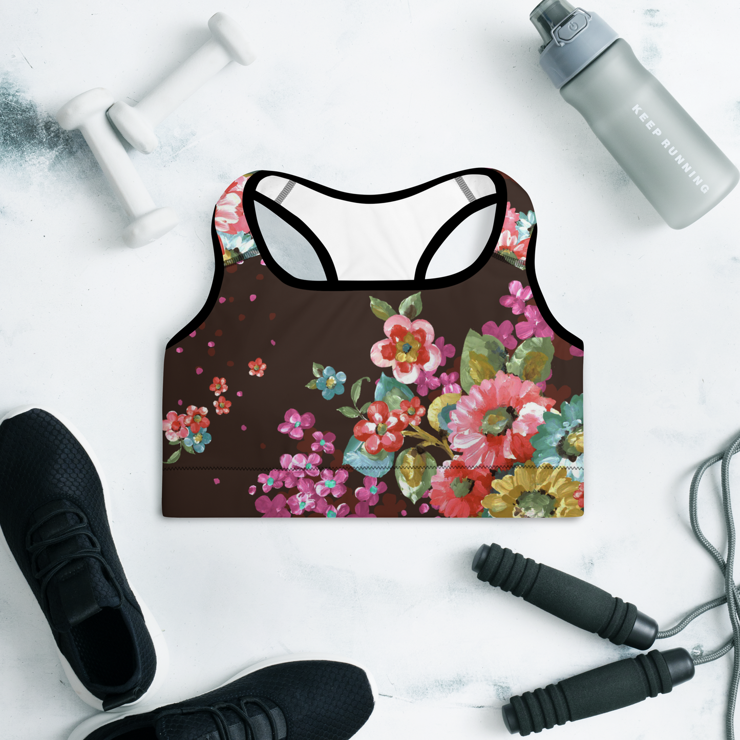 Spring Fever Brown Padded Sports Bra