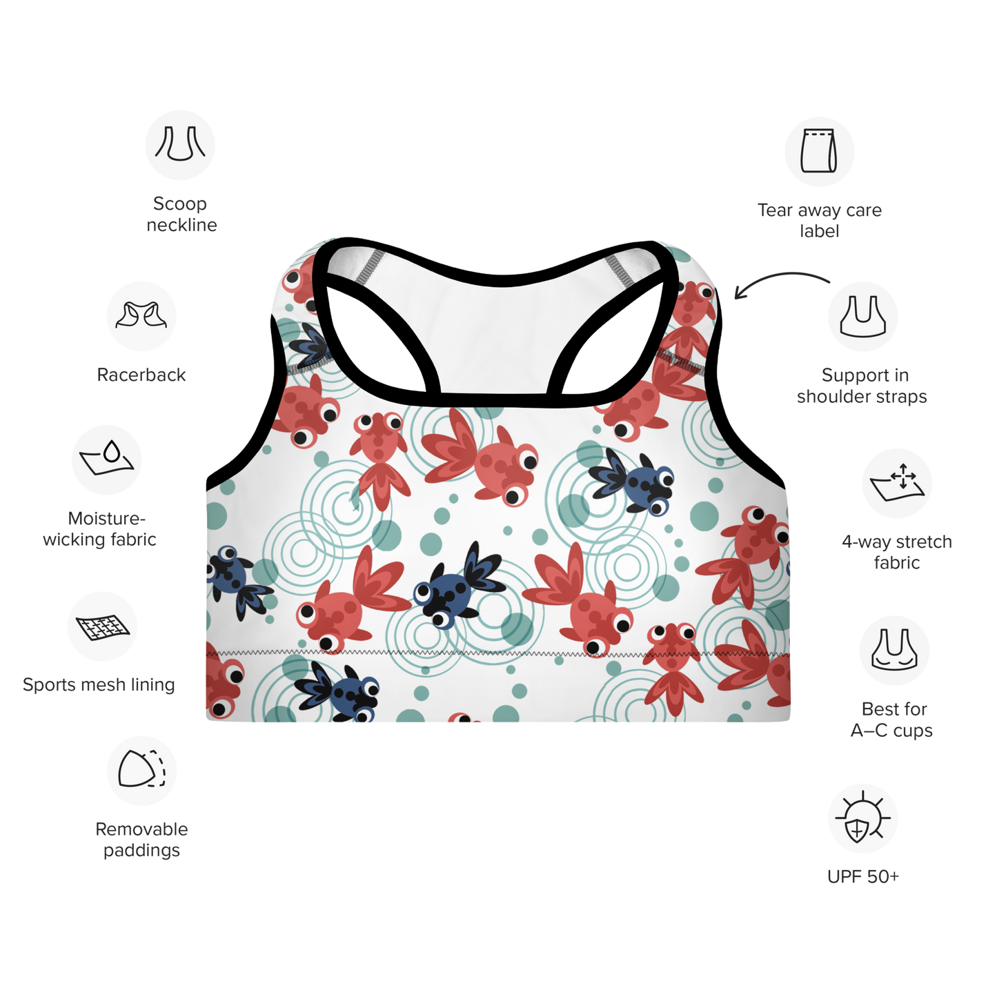 Goldfish Padded Sports Bra