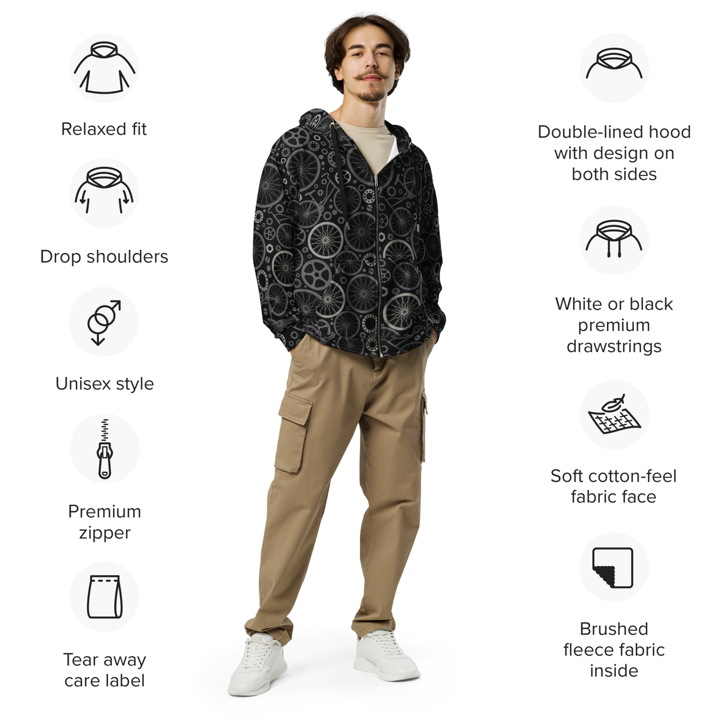 Bicycle Unisex zip hoodie