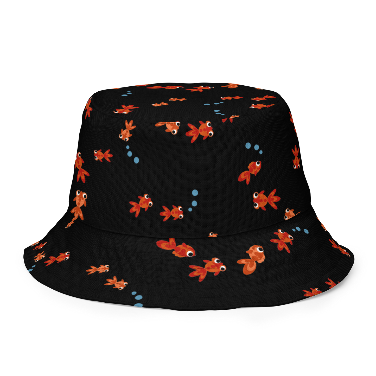 Flower wheel & Goldfish Reversible bucket hat