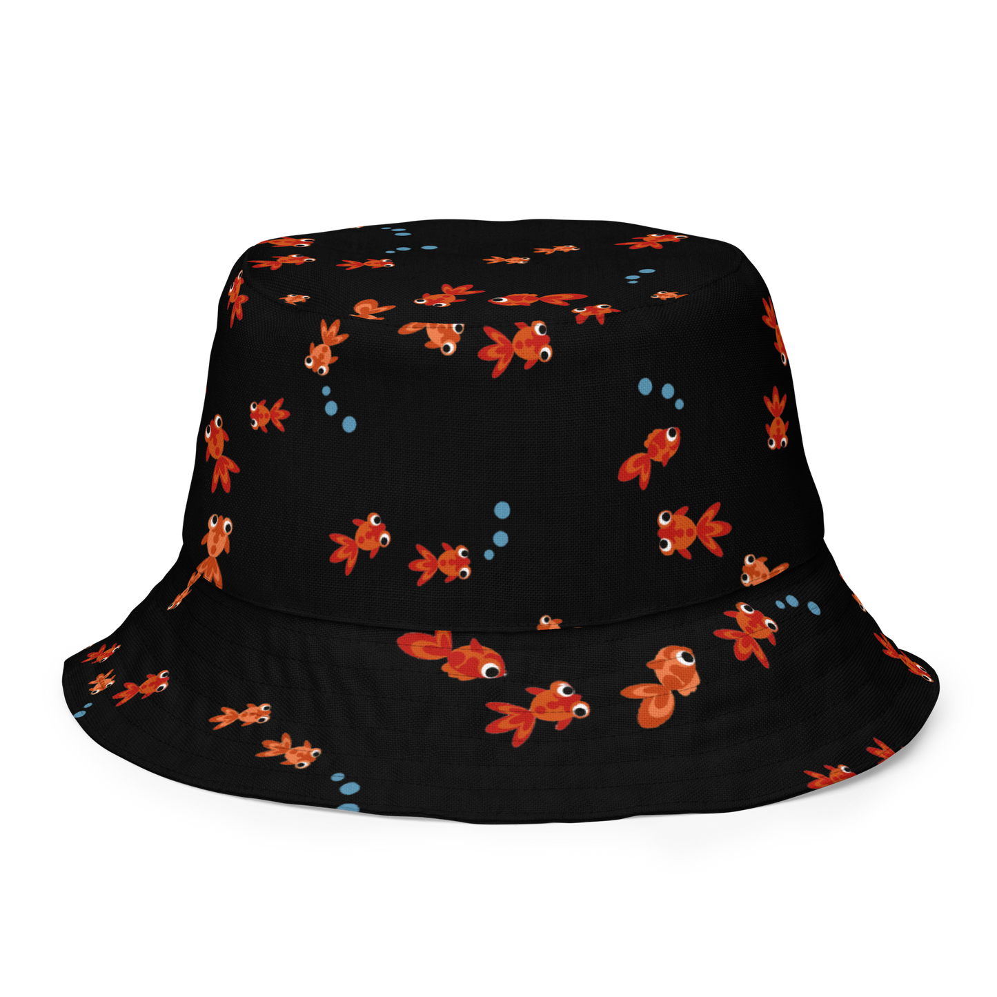 Flower wheel & Goldfish Reversible bucket hat
