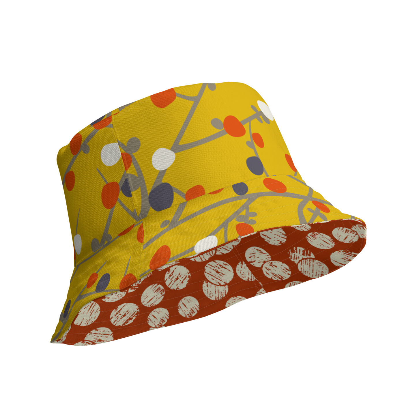 Annaluna Yellow & Vintage Dots Red Reversible bucket hat