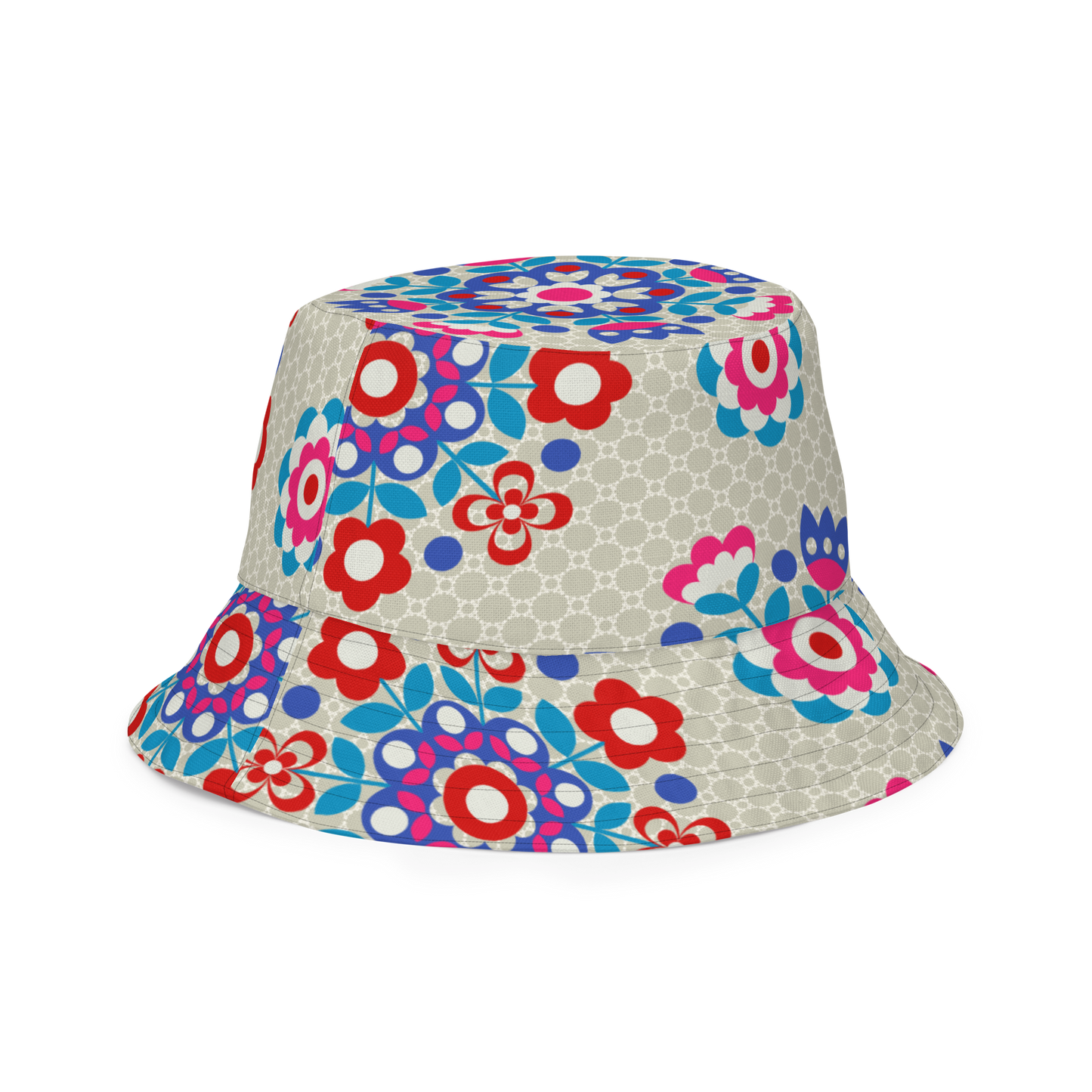 Flower wheel & Goldfish Reversible bucket hat