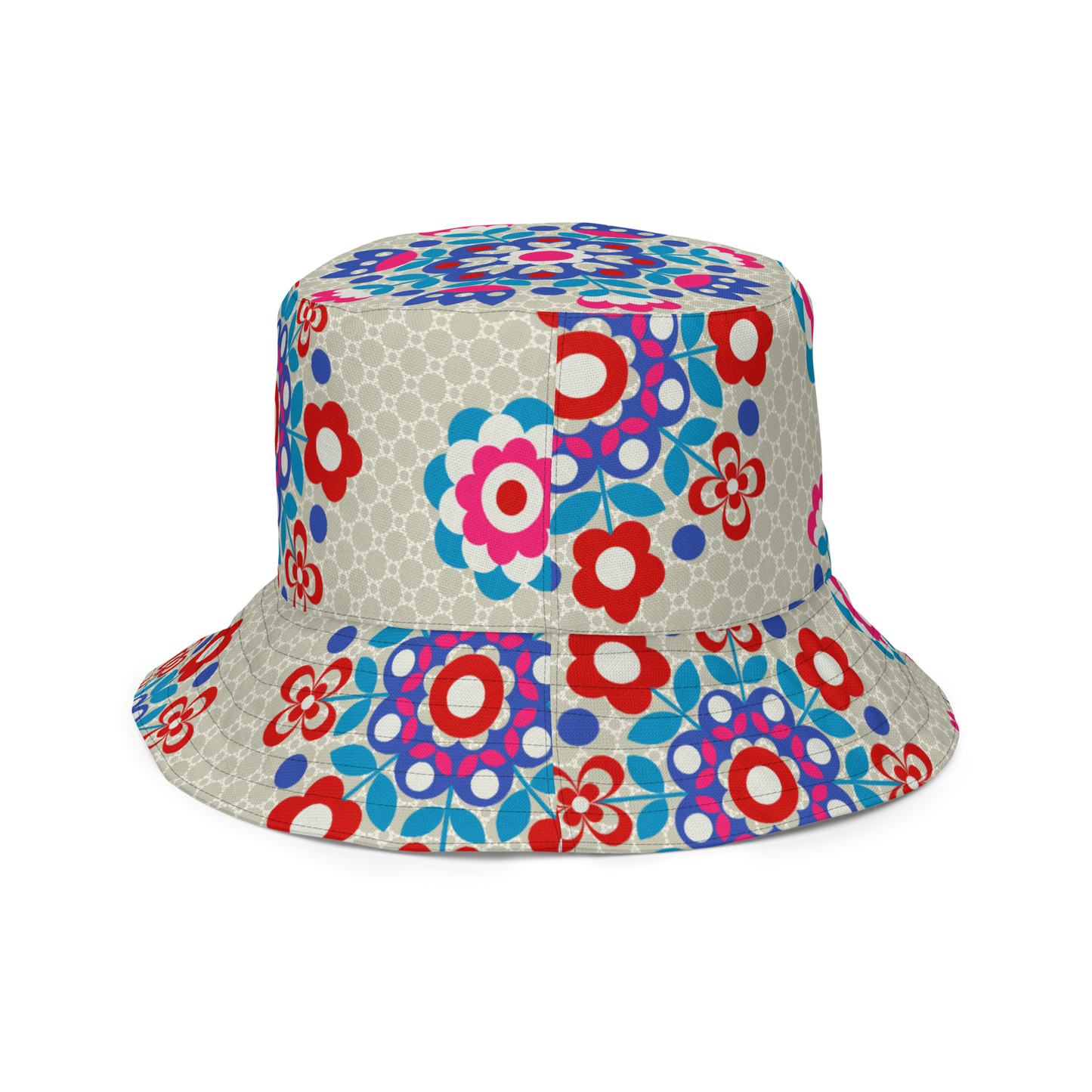 Flower wheel & Goldfish Reversible bucket hat