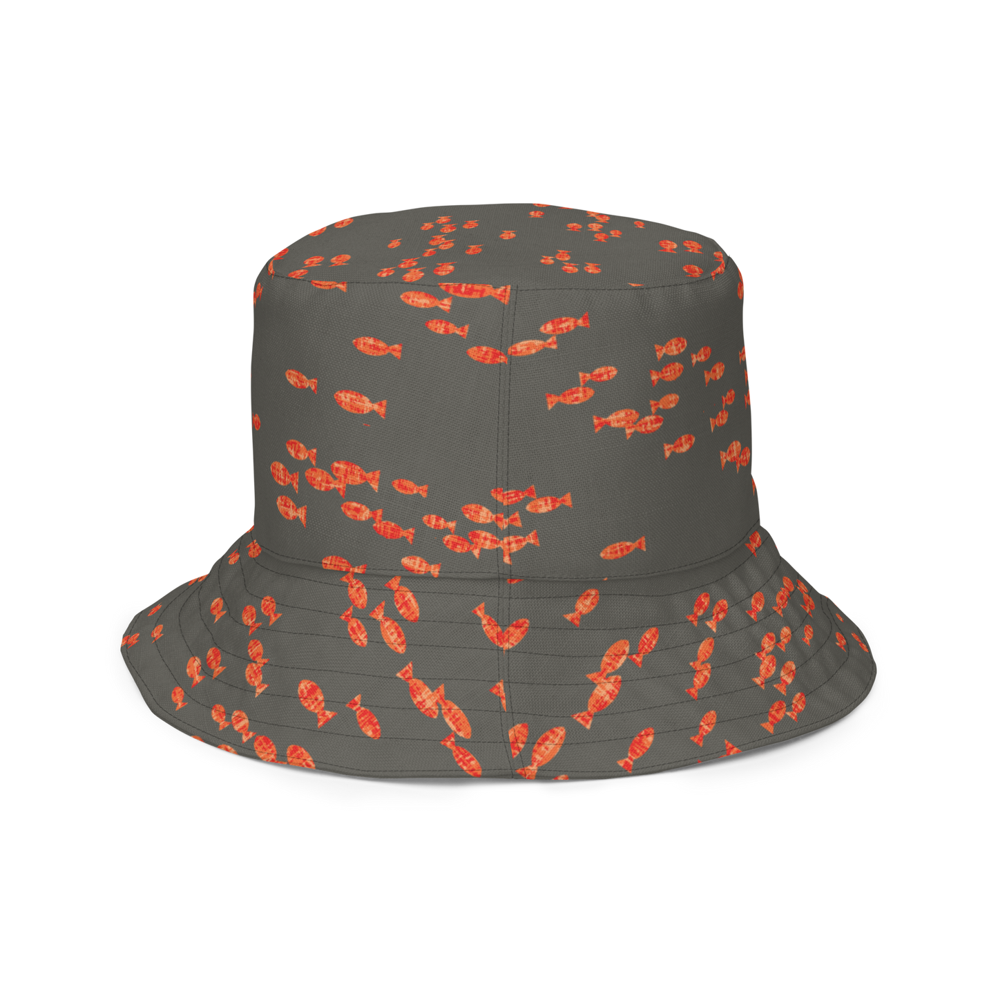 Small Fish Black / Khaki Reversible bucket hat