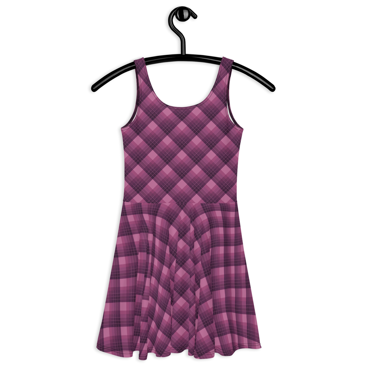 Check Purple Skater Dress