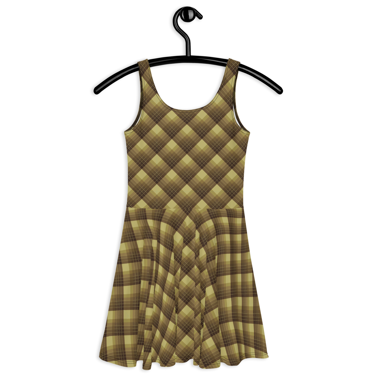 Check Mustard Skater Dress