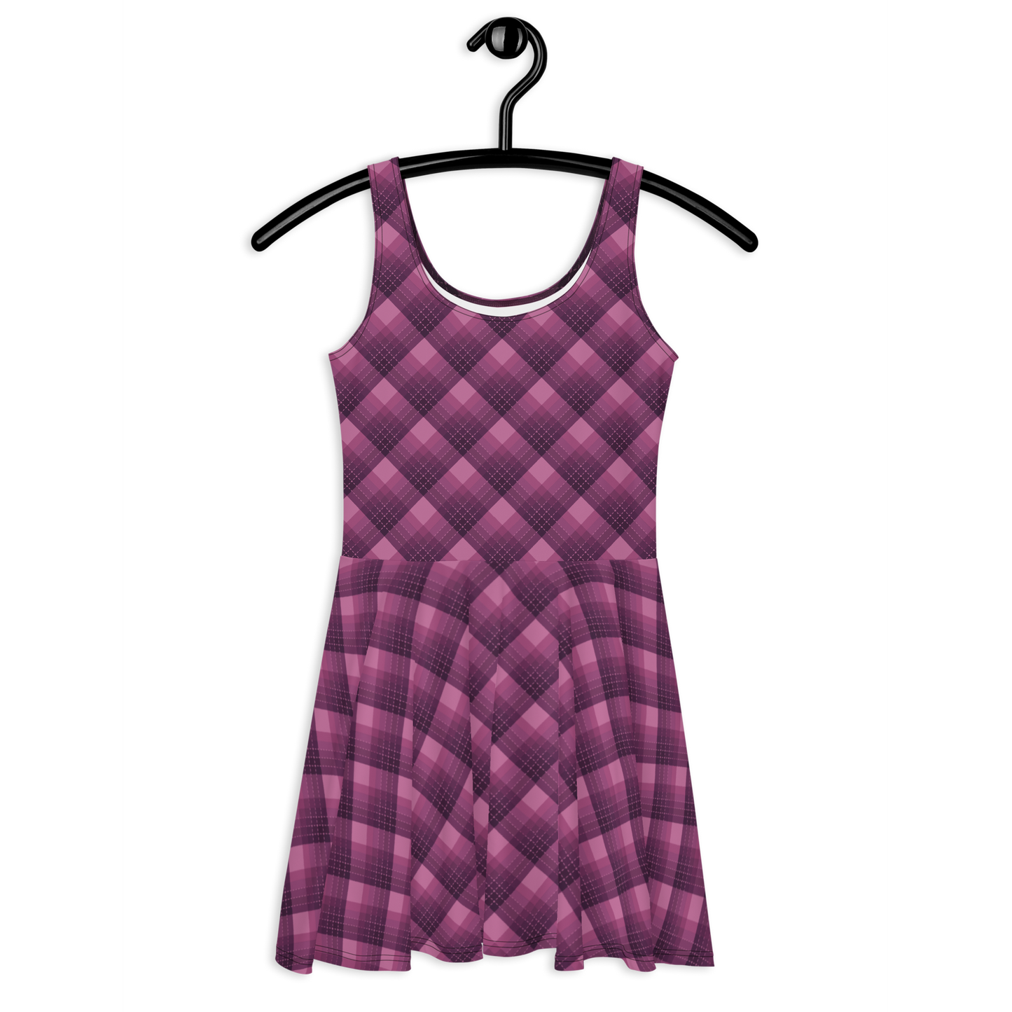 Check Purple Skater Dress