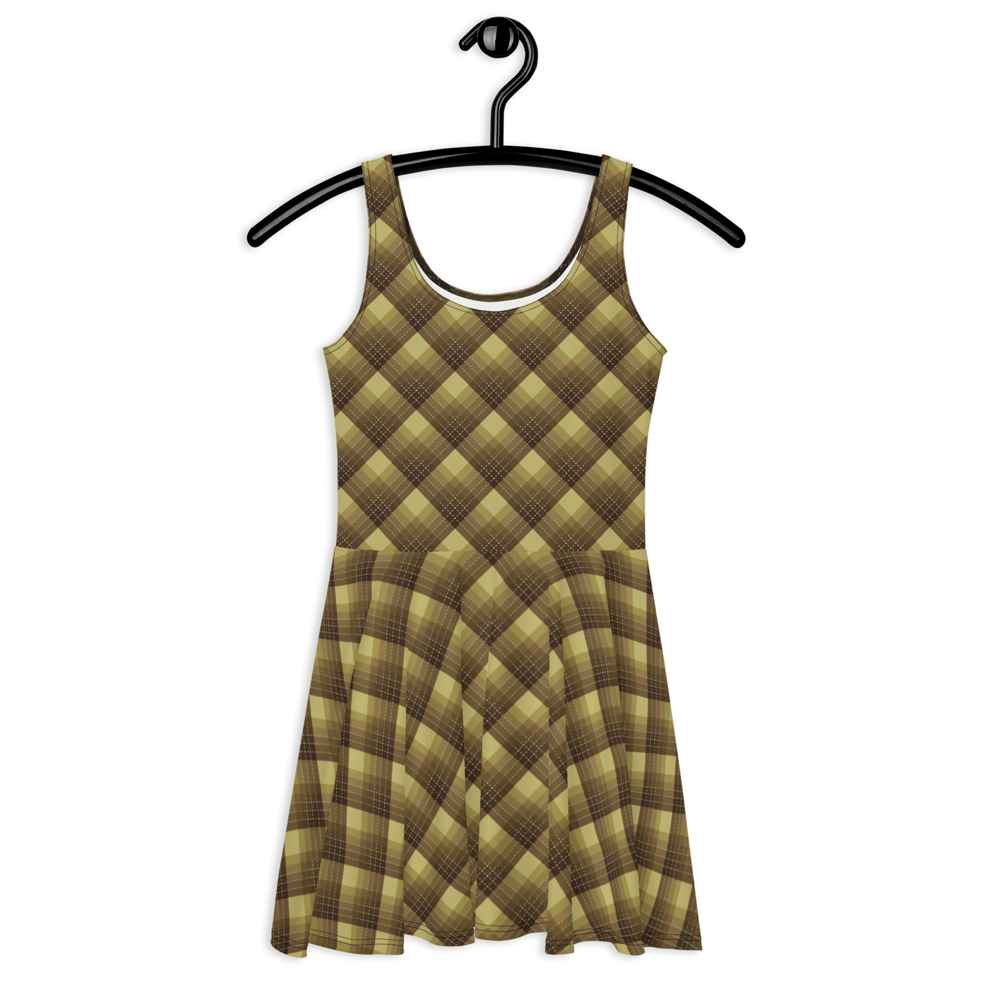 Check Mustard Skater Dress