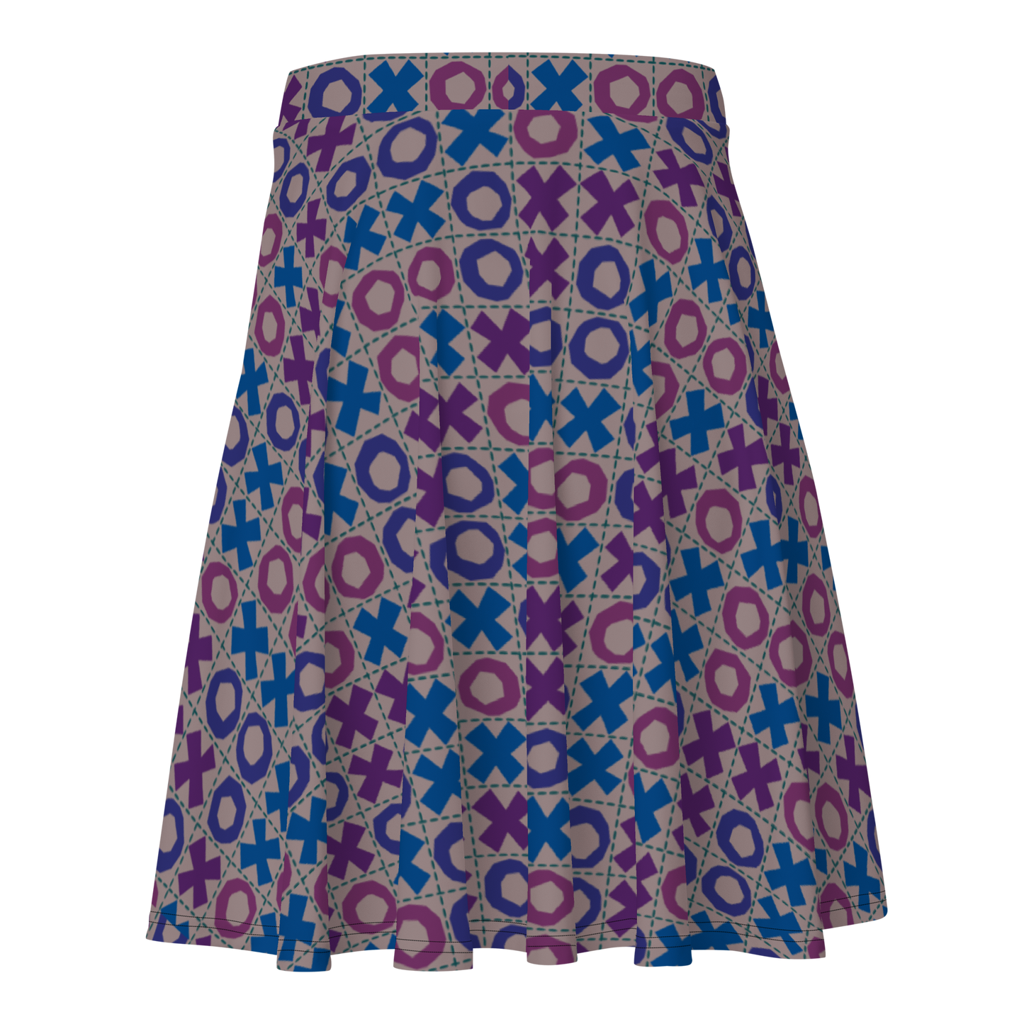 Tic Tac Toe Retro Skater Skirt
