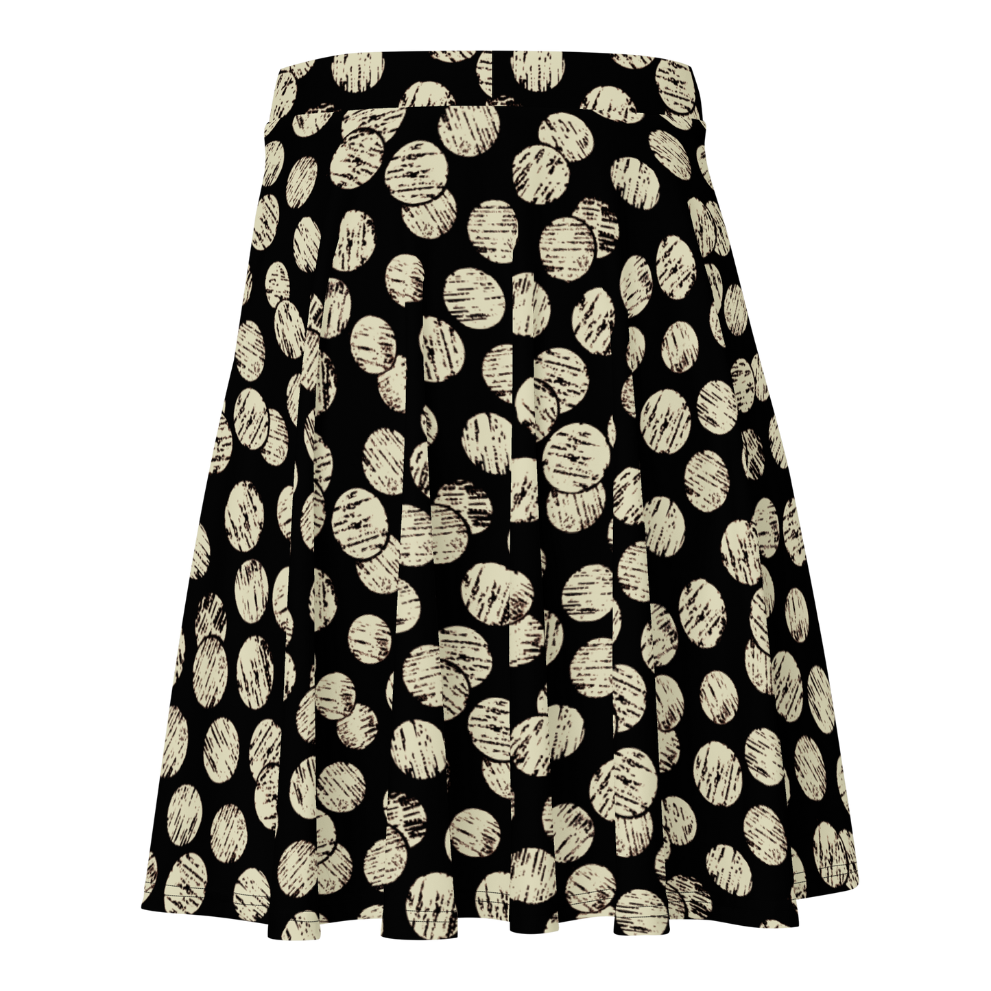 Vintage Dots Black Skater Skirt