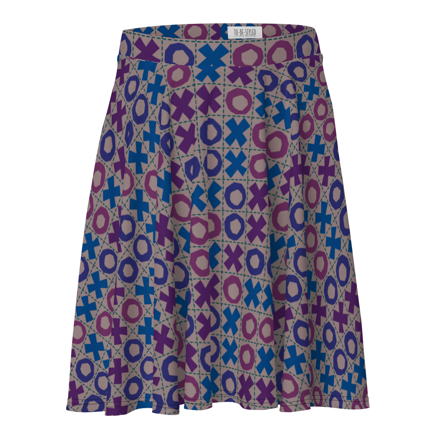 Tic Tac Toe Retro Skater Skirt