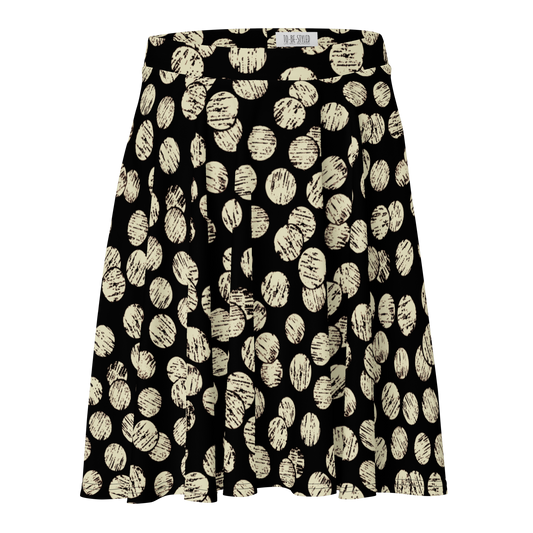 Vintage Dots Black Skater Skirt