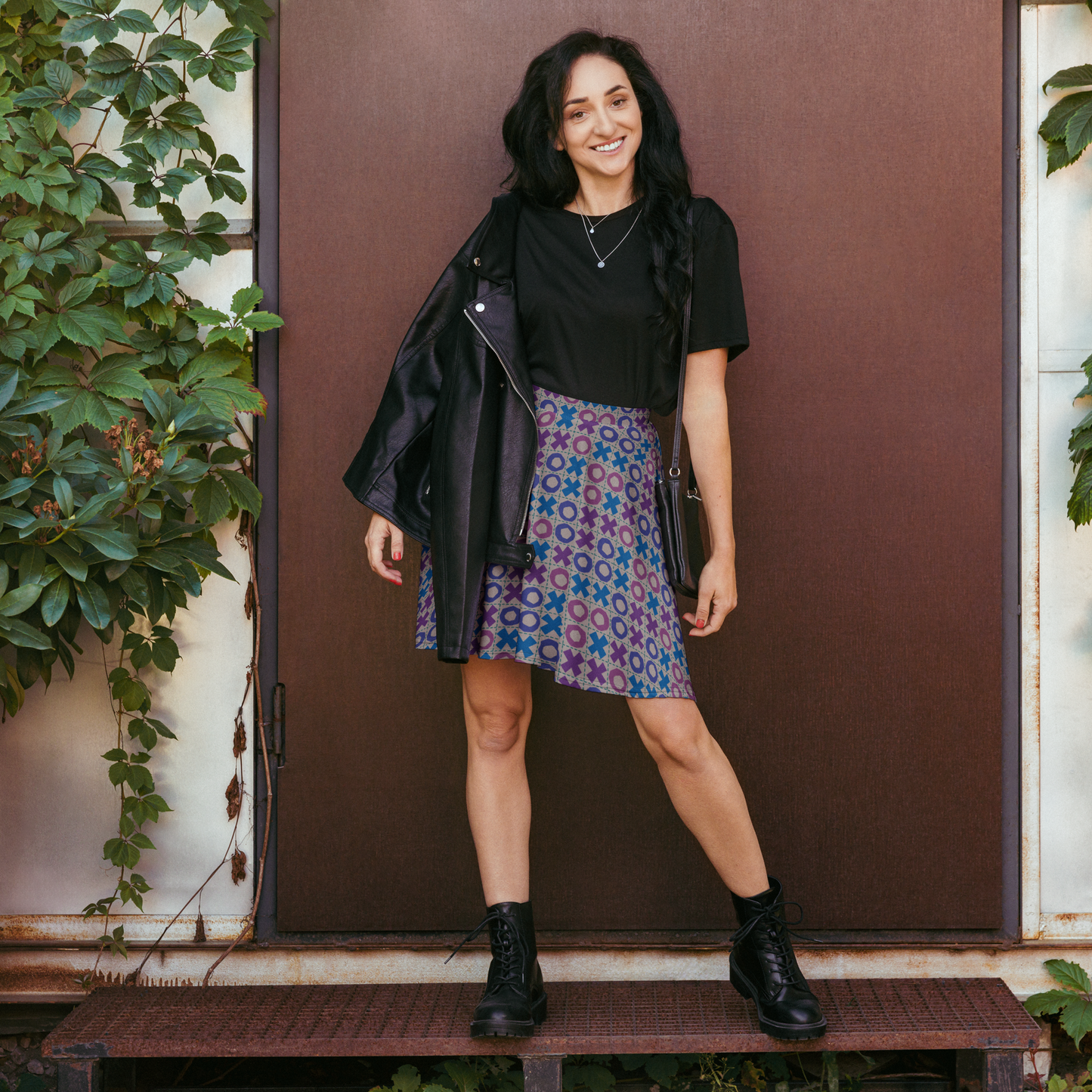 Tic Tac Toe Retro Skater Skirt
