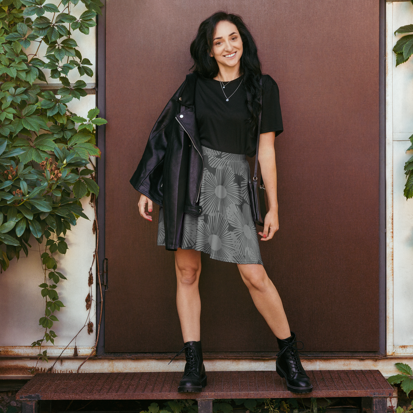 Diddy Flower Eclipse Skater Skirt