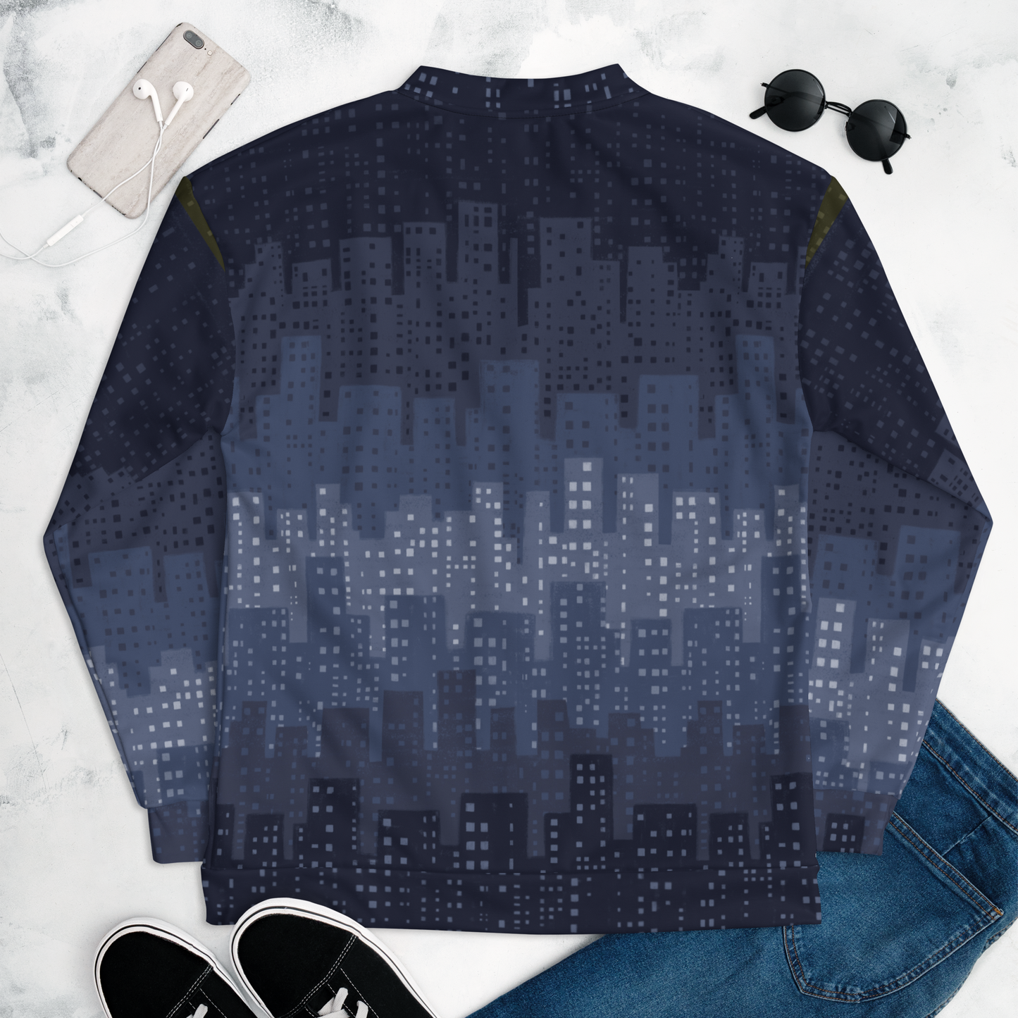 Cityscaper Navy Unisex Bomber Jacket