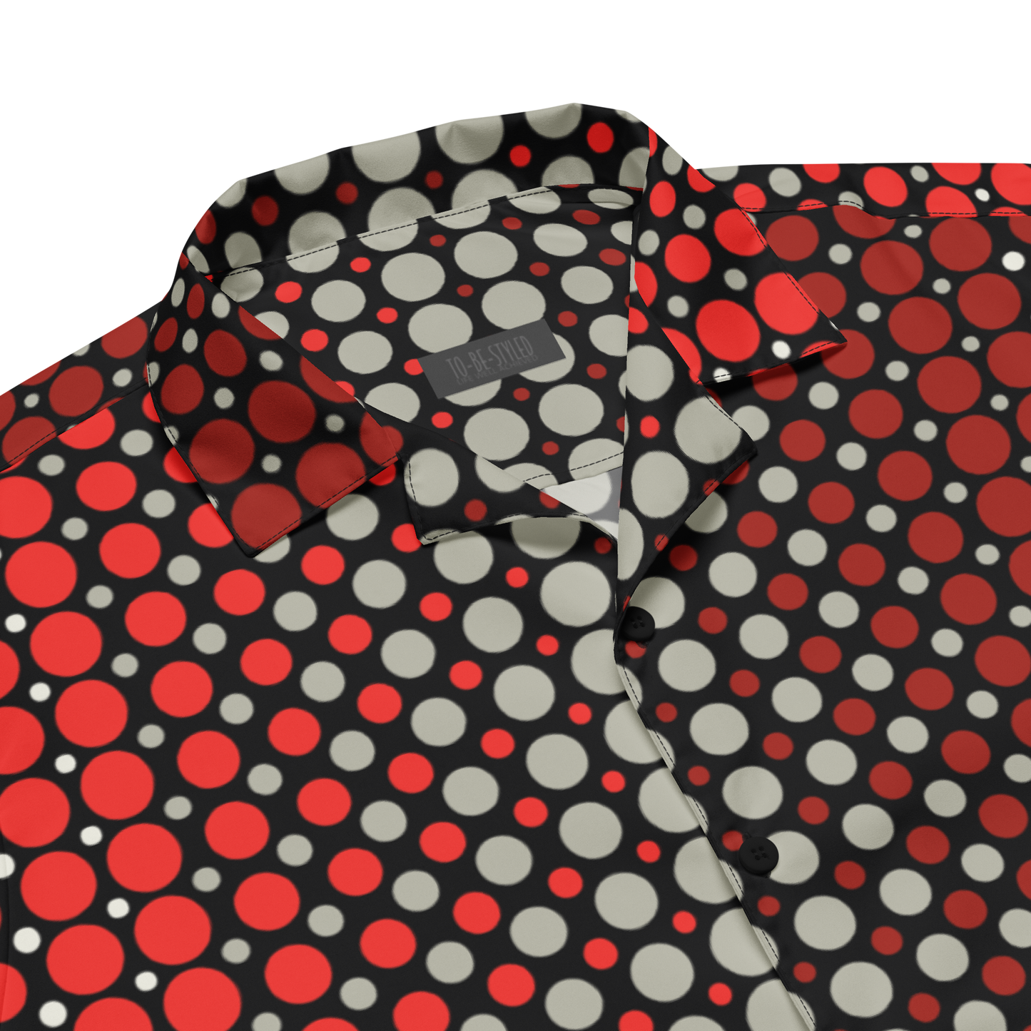 Ombre Dots Red Unisex button shirt
