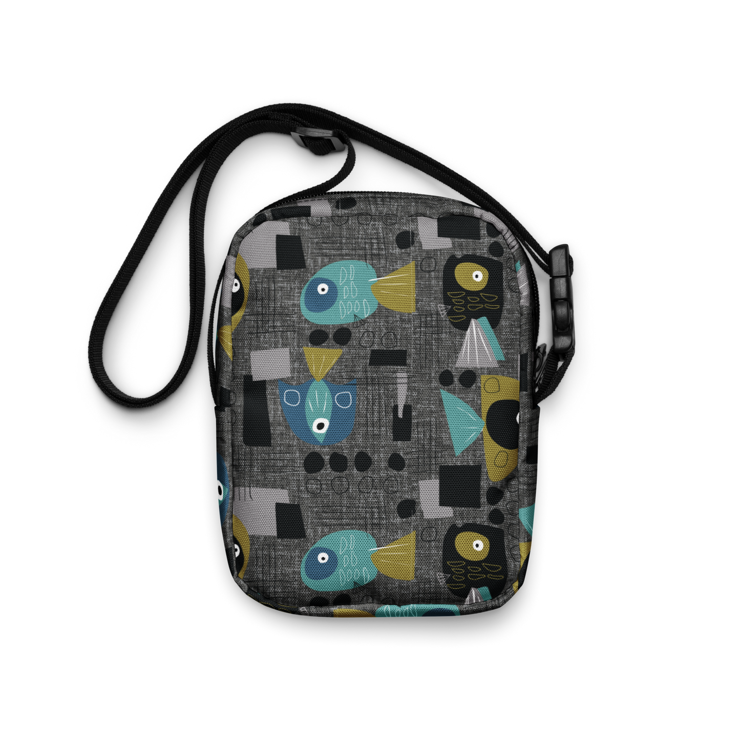 Funky Fish Black Utility crossbody bag