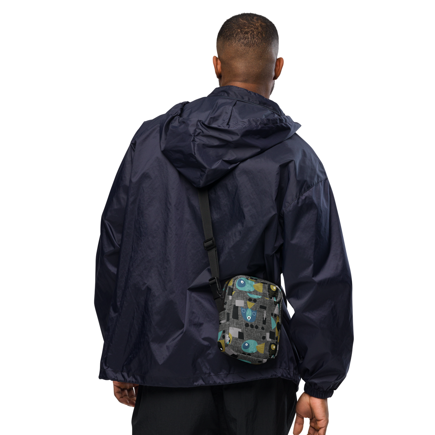 Funky Fish Black Utility crossbody bag