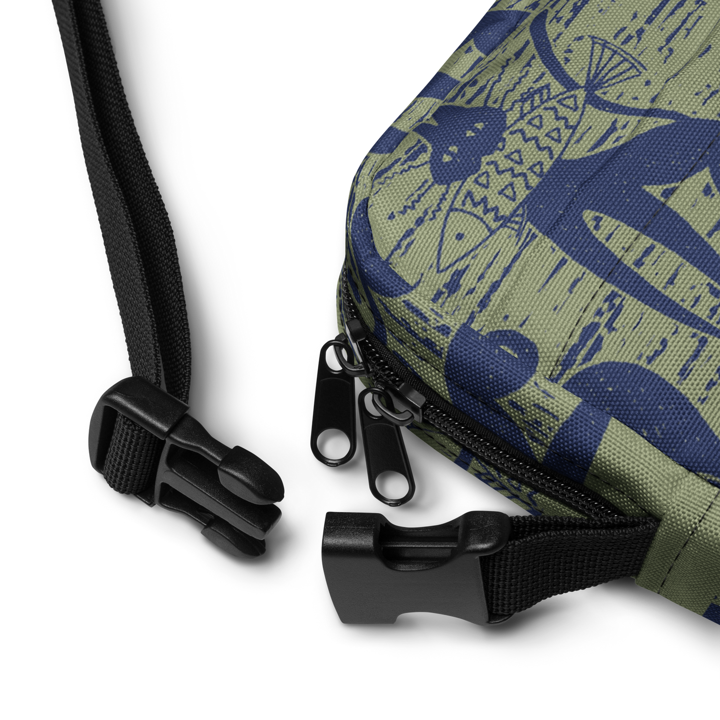Cat eat Fish Khaki Utility crossbody bag
