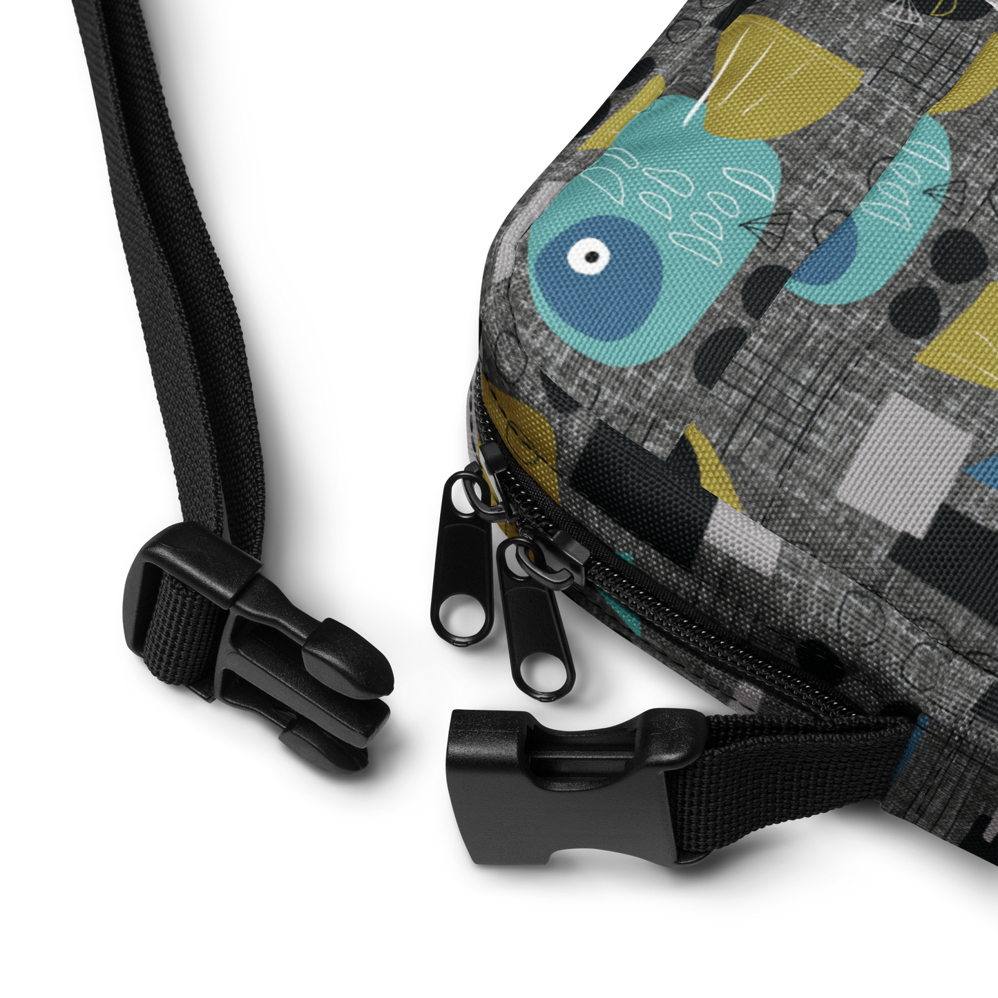 Funky Fish Black Utility crossbody bag