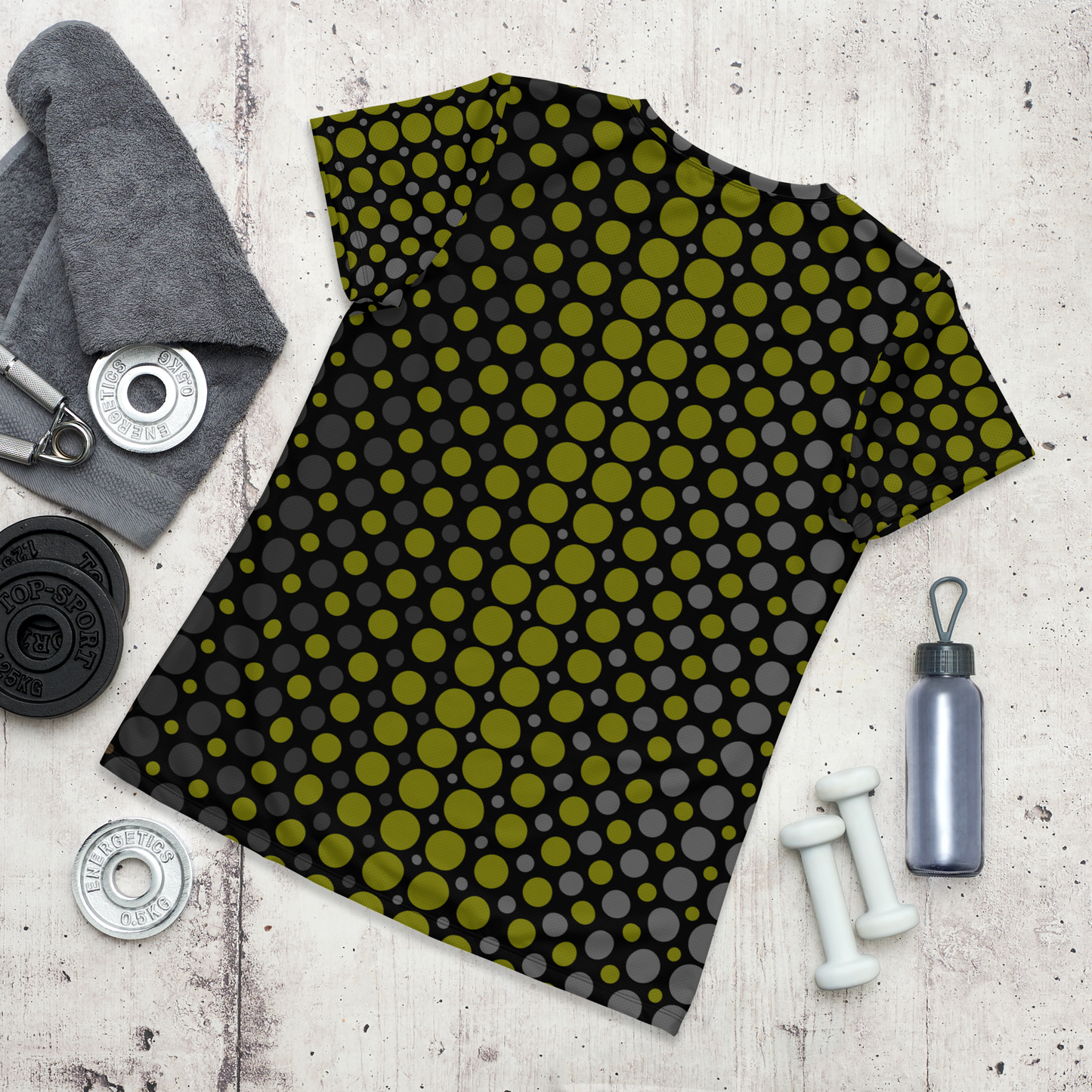 Ombre Dots Athletic T-shirts - Moss Green