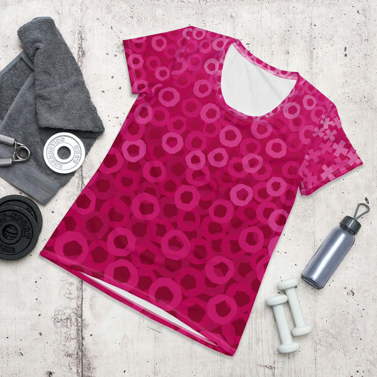 Tic Tac Toe Athletic T-shirts - Strawberry