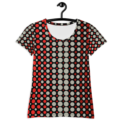 Ombre Dots Athletic T-shirts - Red
