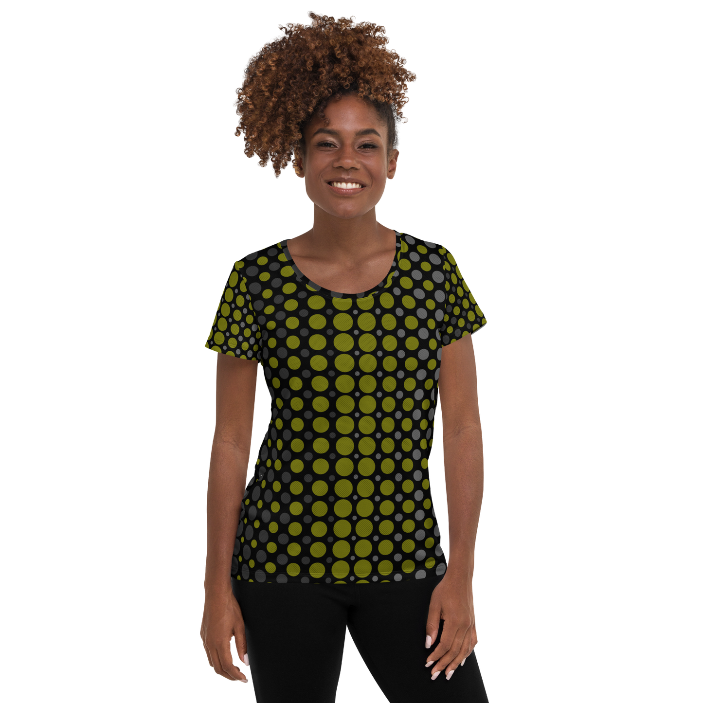 Ombre Dots Athletic T-shirts - Moss Green