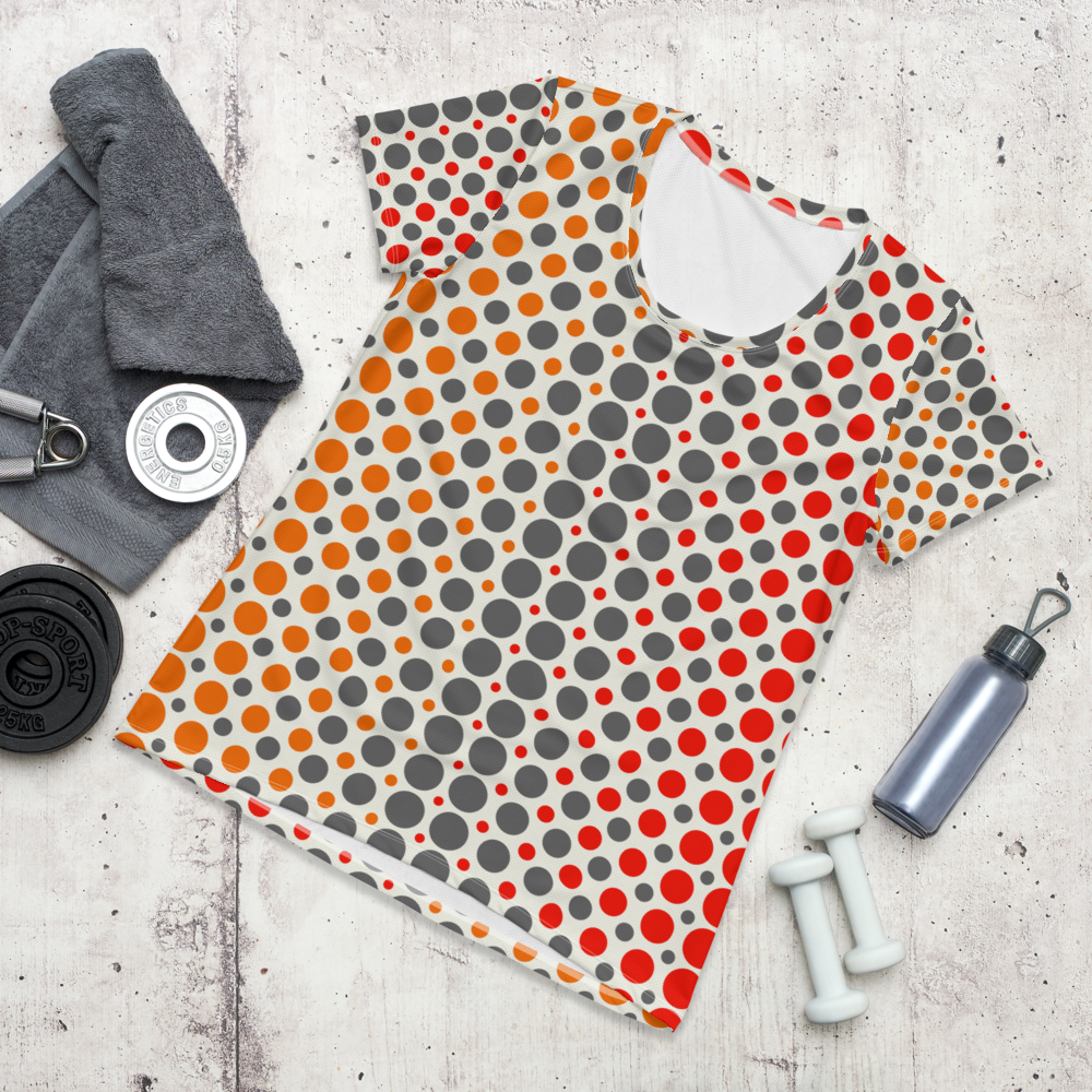 Ombre Dots Athletic T-shirts - Orange