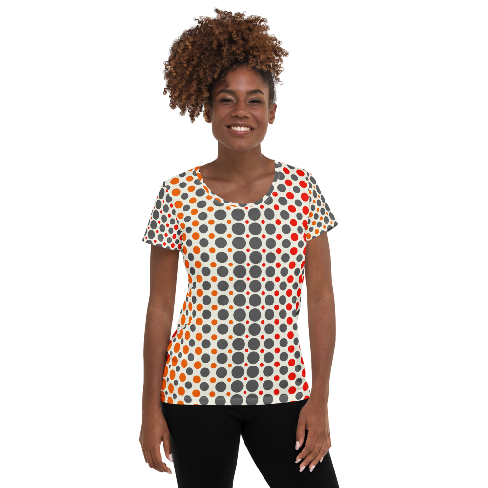 Ombre Dots Athletic T-shirts - Orange