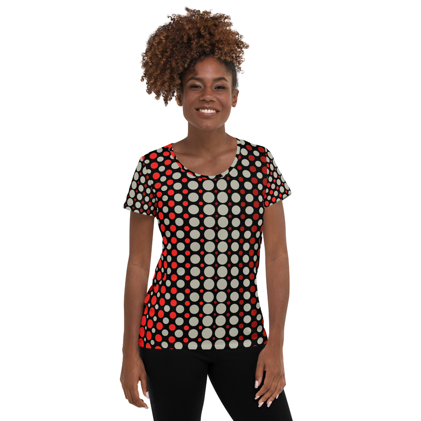 Ombre Dots Athletic T-shirts - Red