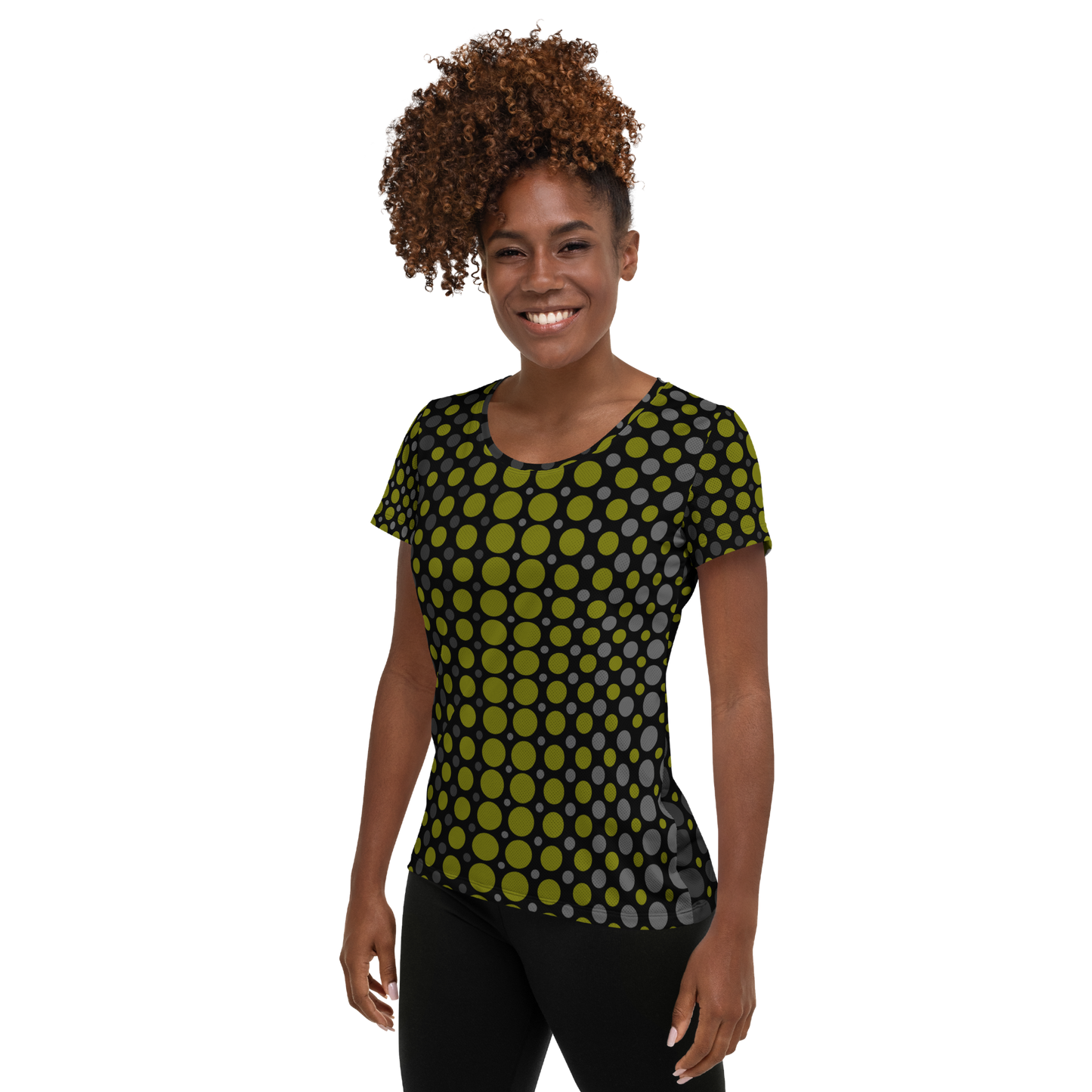 Ombre Dots Athletic T-shirts - Moss Green