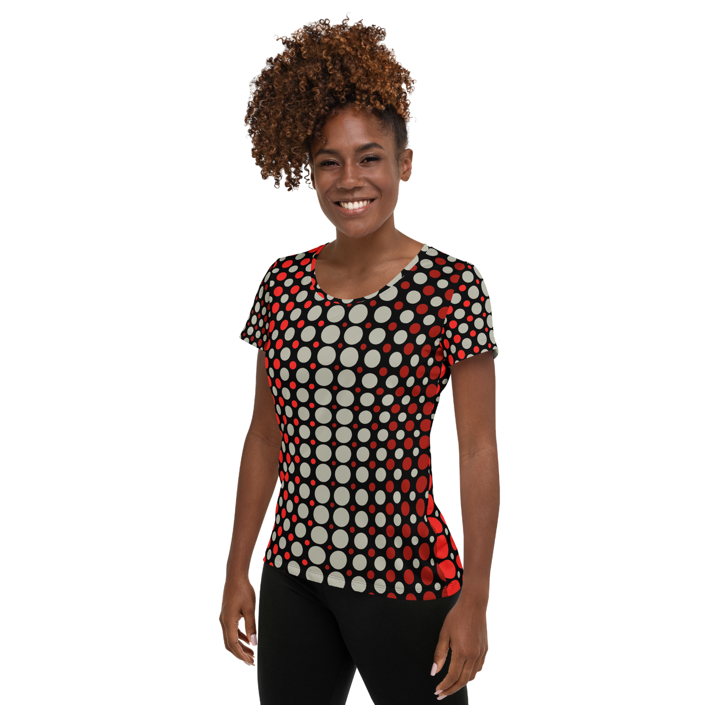Ombre Dots Athletic T-shirts - Red