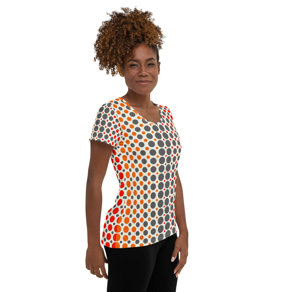 Ombre Dots Athletic T-shirts - Orange